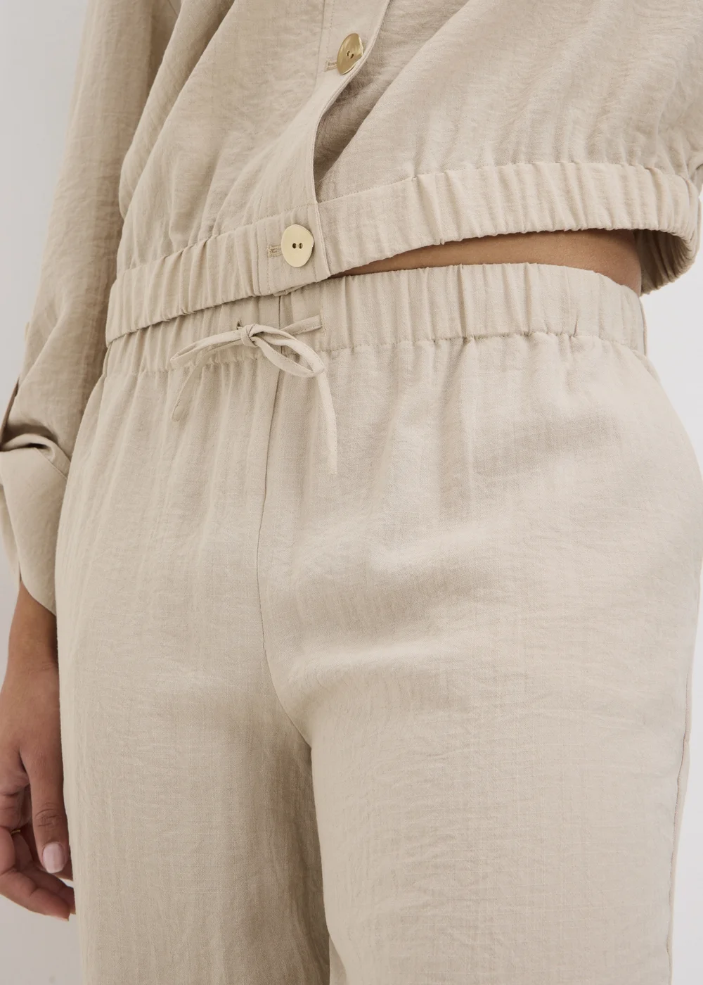 Oatmeal Cuffed Co Ord Trousers - 14 Image 3