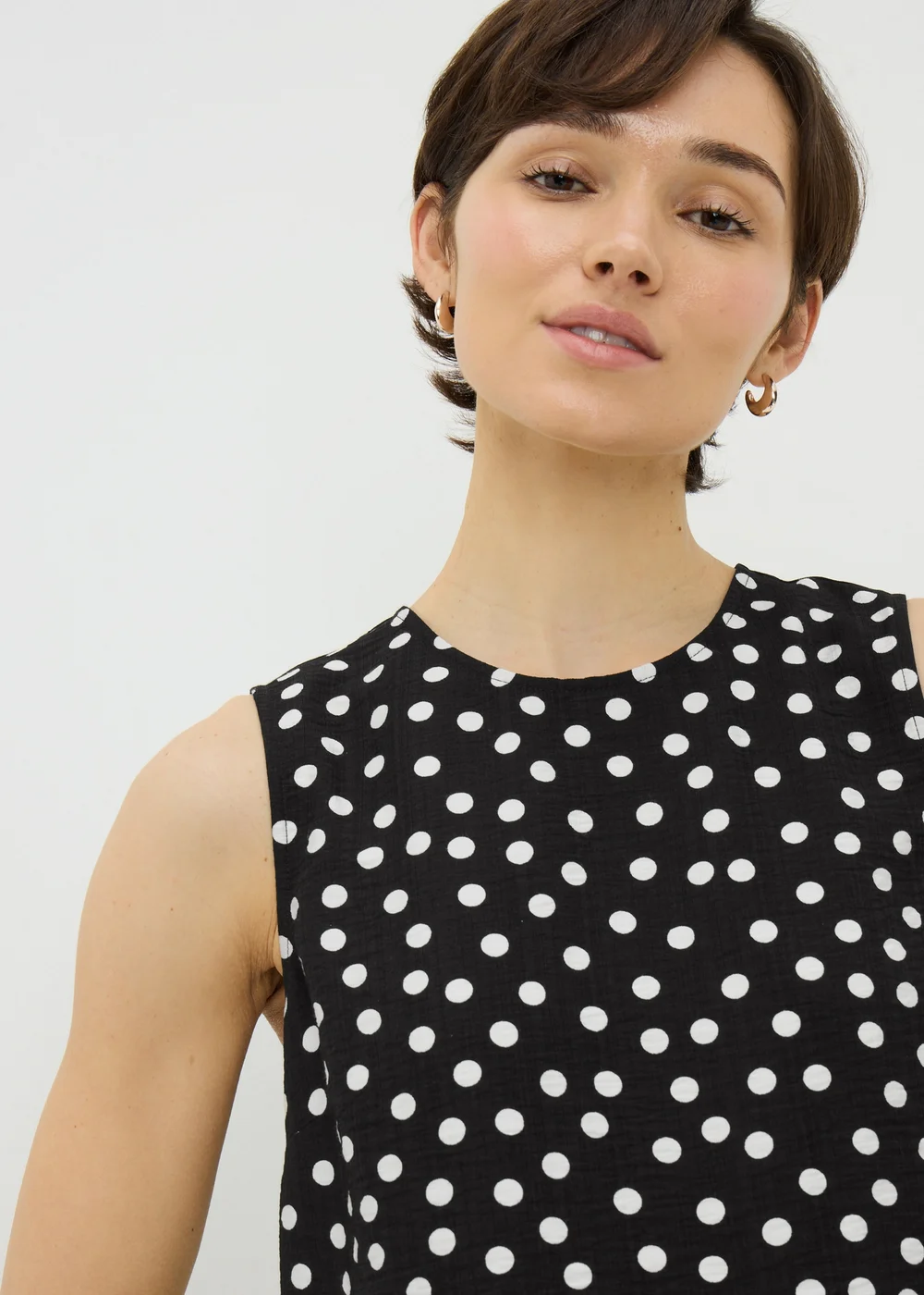 Black Polka Dot Vest Top - 8 Image 2