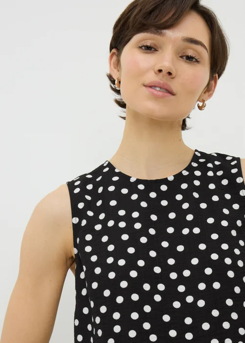 Black Polka Dot Vest Top - 8 Image 2