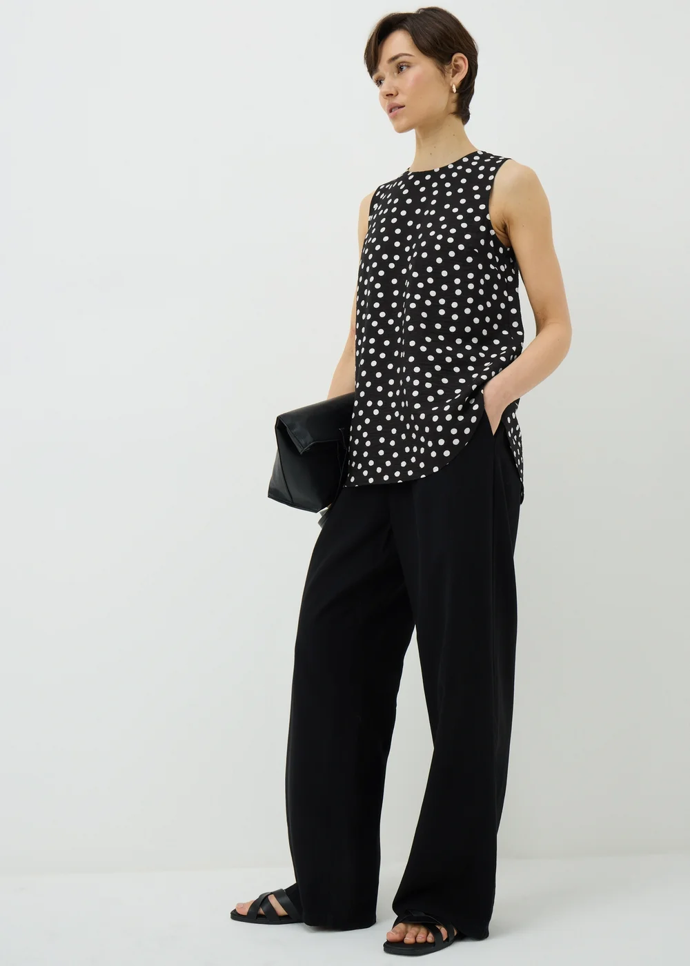 Black Polka Dot Vest Top - 8 Image 1