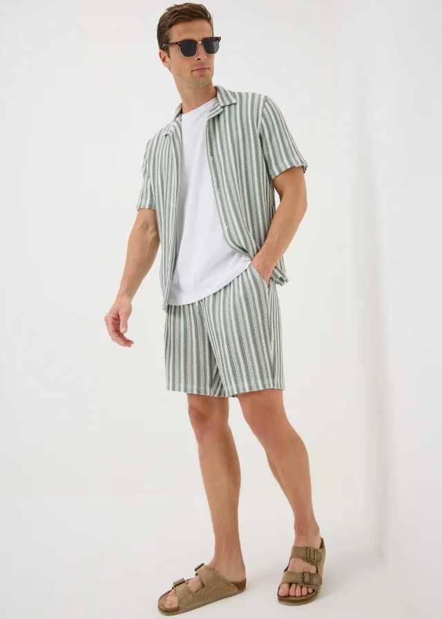 Iceberg Green Stripe Co Ord Shorts