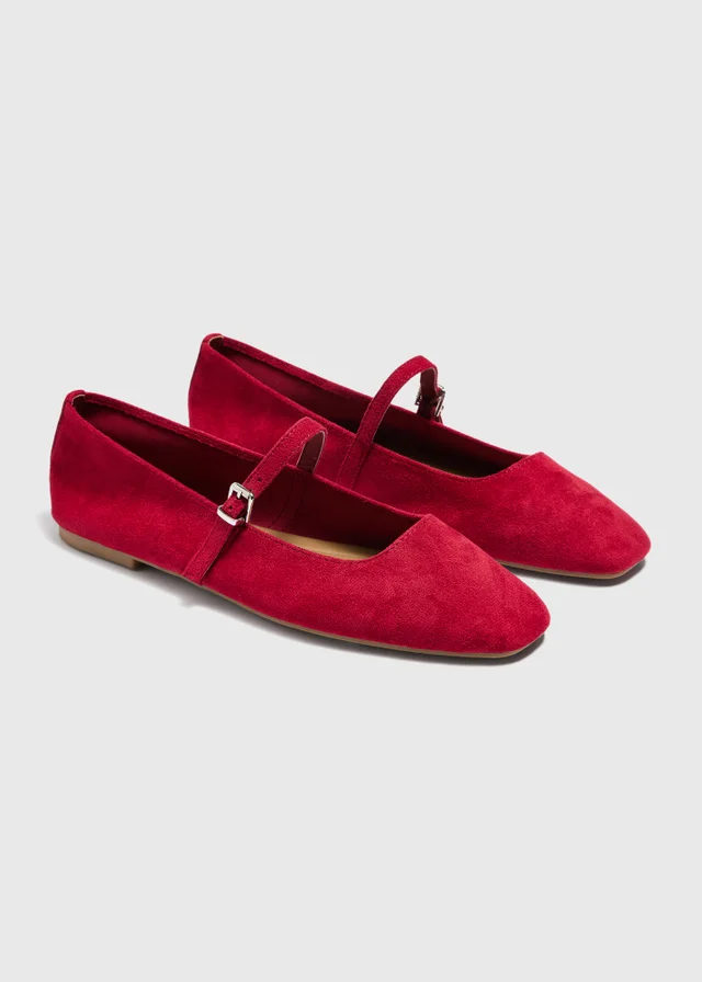 Red Mary Jane Ballet Flats