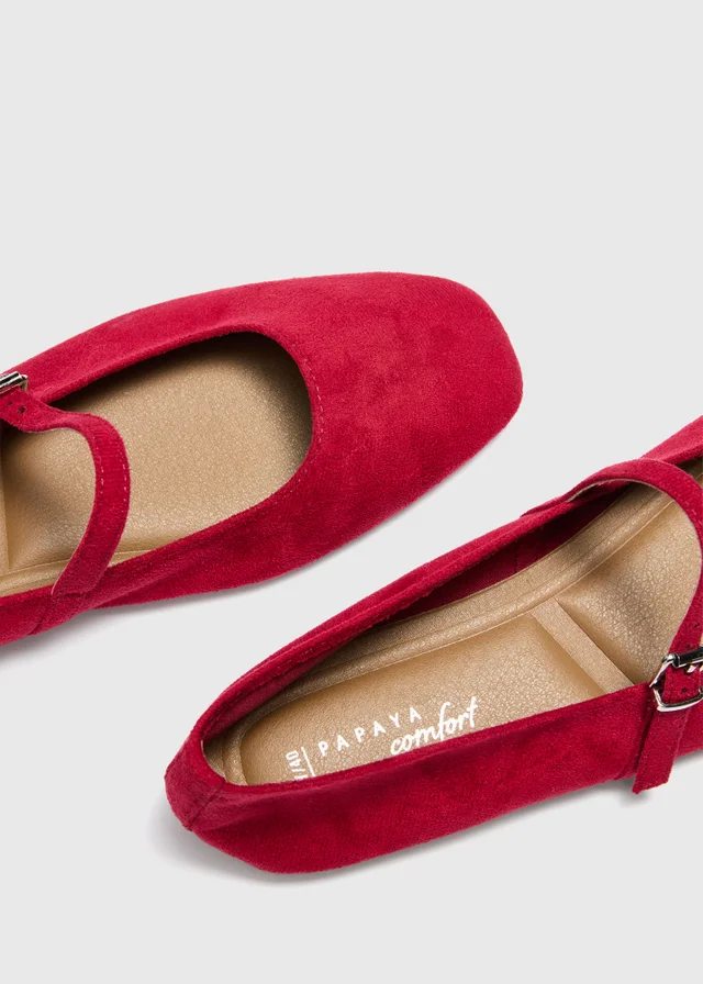 Red Mary Jane Ballet Flats