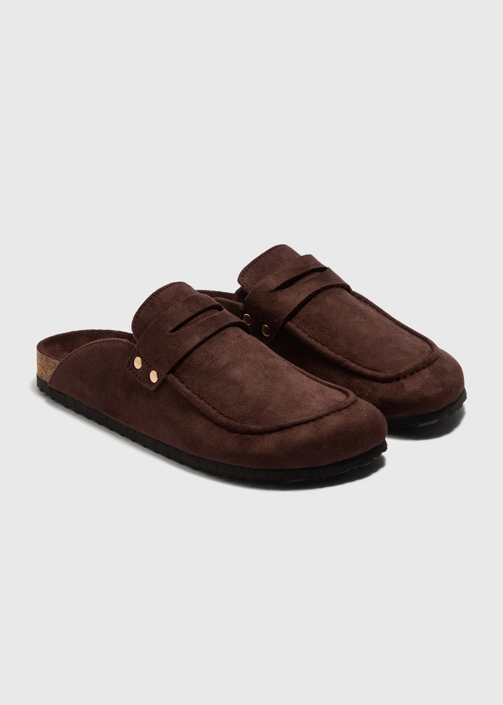 Chocolate Brown Loafer Mule Sandals - 3 Image 1
