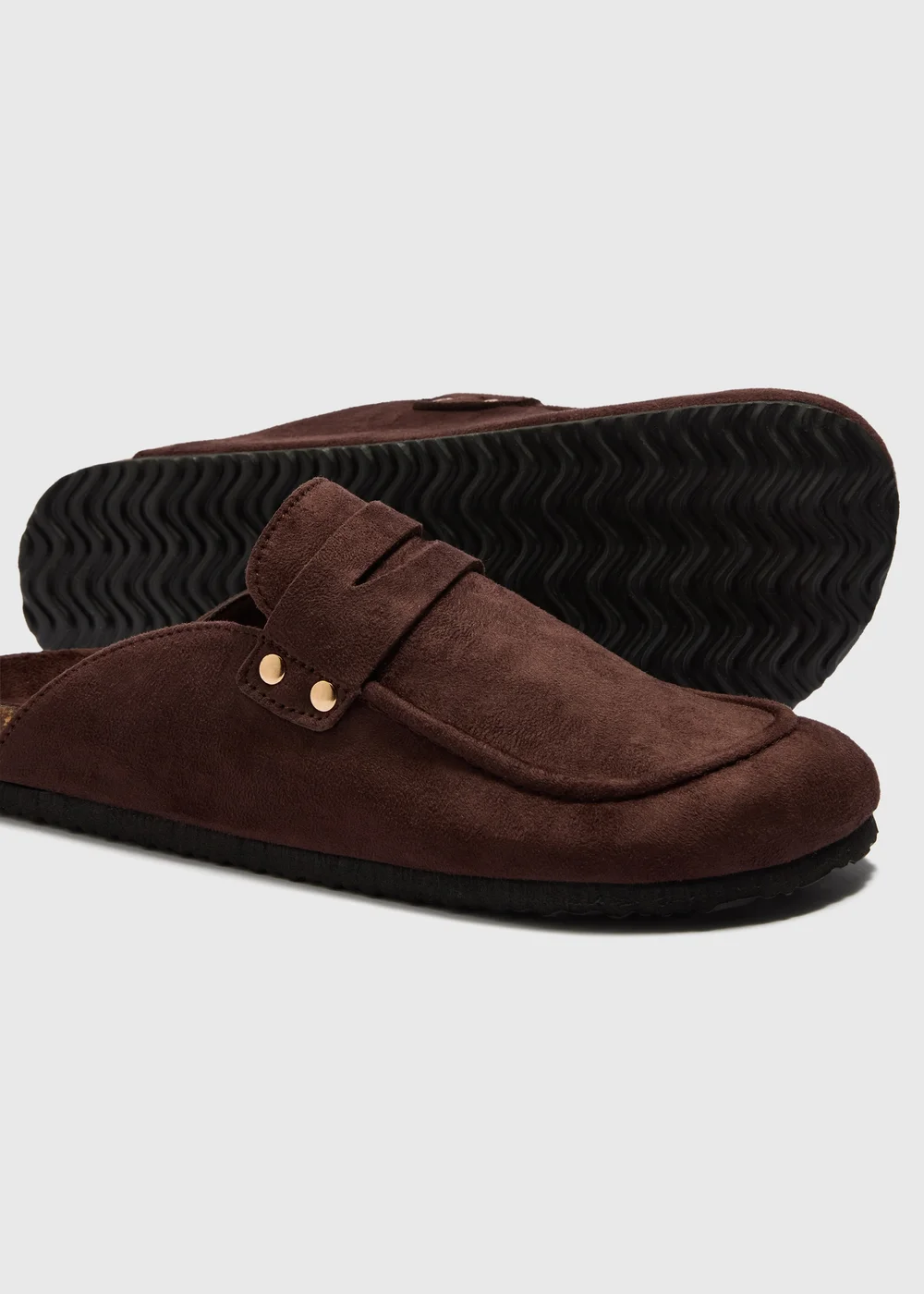 Chocolate Brown Loafer Mule Sandals - 3 Image 2