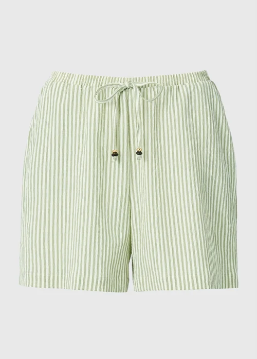 Sage Green Stripe Seersucker Shorts - 10 Image 4
