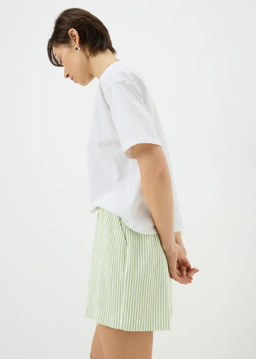 Sage Green Stripe Seersucker Shorts - 10 Image 2