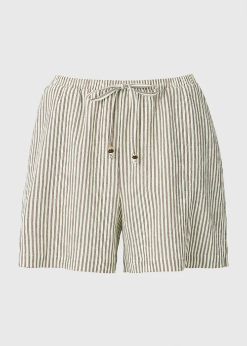 Chocolate Brown Stripe Seersucker Shorts - 12 Image 4