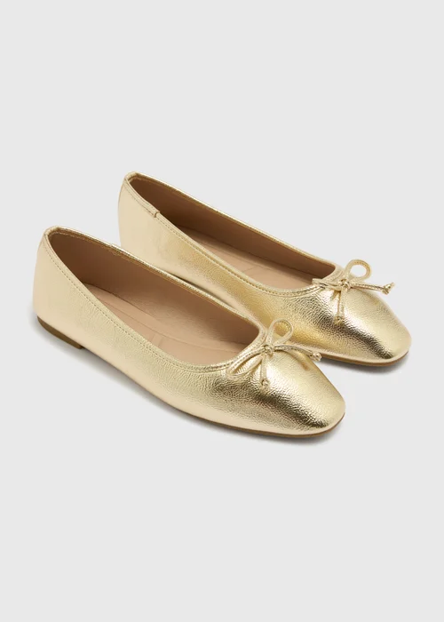 Gold Metallic Ballet Flats - Size 7 Image 1