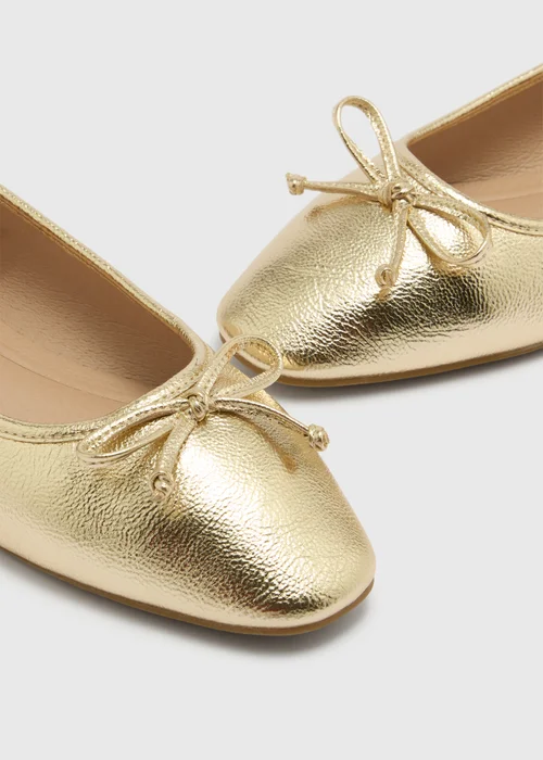 Gold Metallic Ballet Flats - Size 7 Image 2