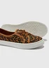 Brown Leopard Print Canvas Trainers - 3 Image 2