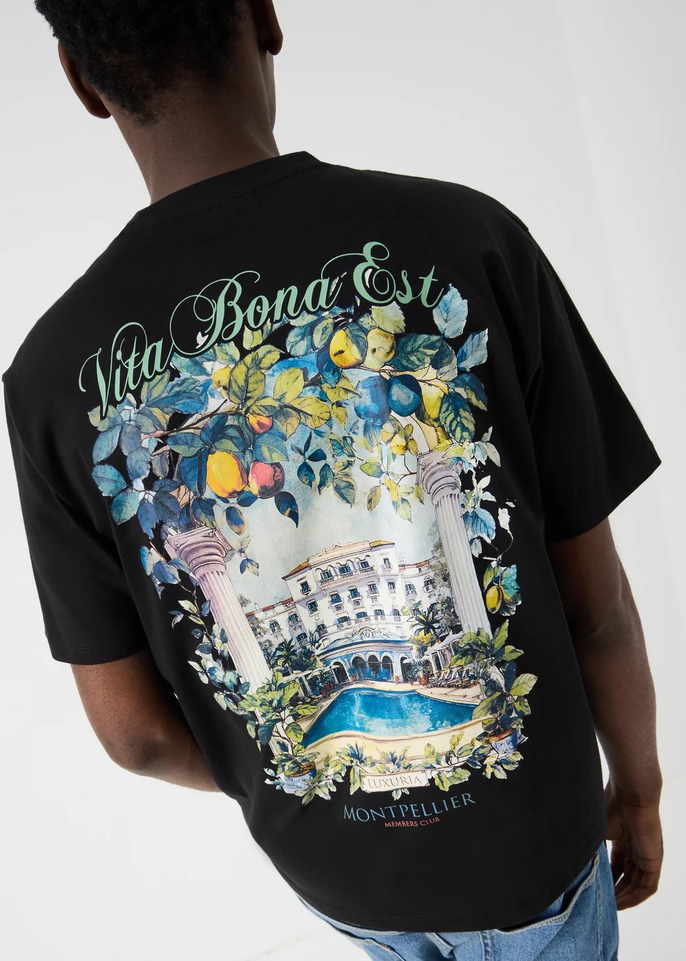 Black Montpellier Graphic T-Shirt - XS Image 1