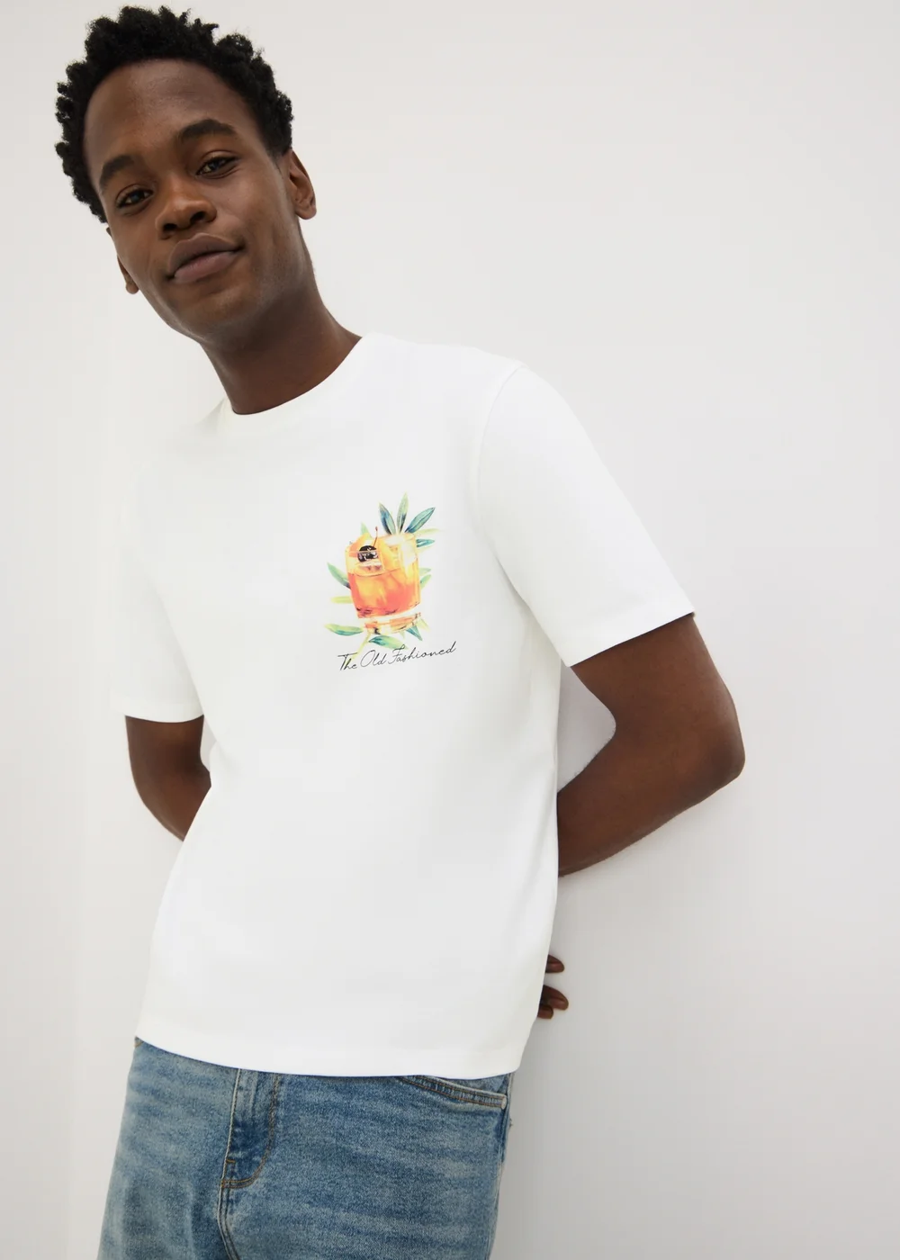 White Cocktail Back Graphic T-Shirt - XS Image 2