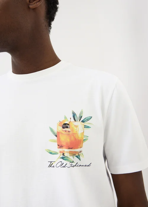 White Cocktail Back Graphic T-Shirt - XS Image 3
