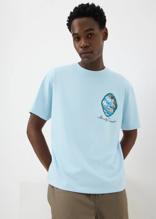 Light Blue Amalfi Coast Back Graphic T-Shirt - XS Image 2