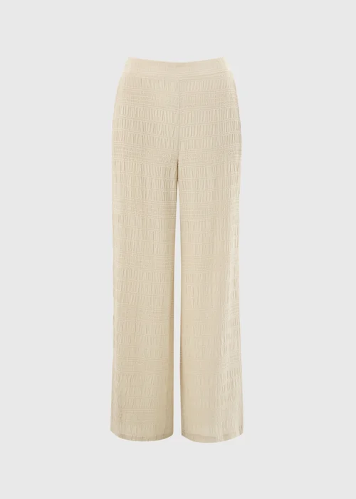 Cream Stitch Detail Wide Leg Co Ord Trousers - 20/L31 Image 4
