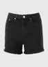 Papaya Petite Black Frayed Hem Denim Shorts - 6 Image 4