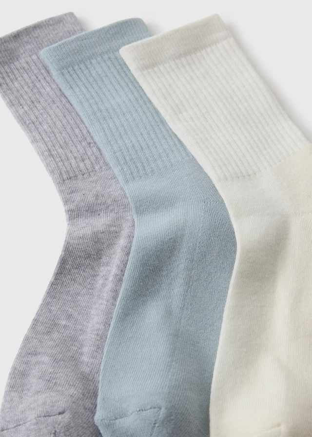 3 Pack Grey Tonal Sports Crew Socks