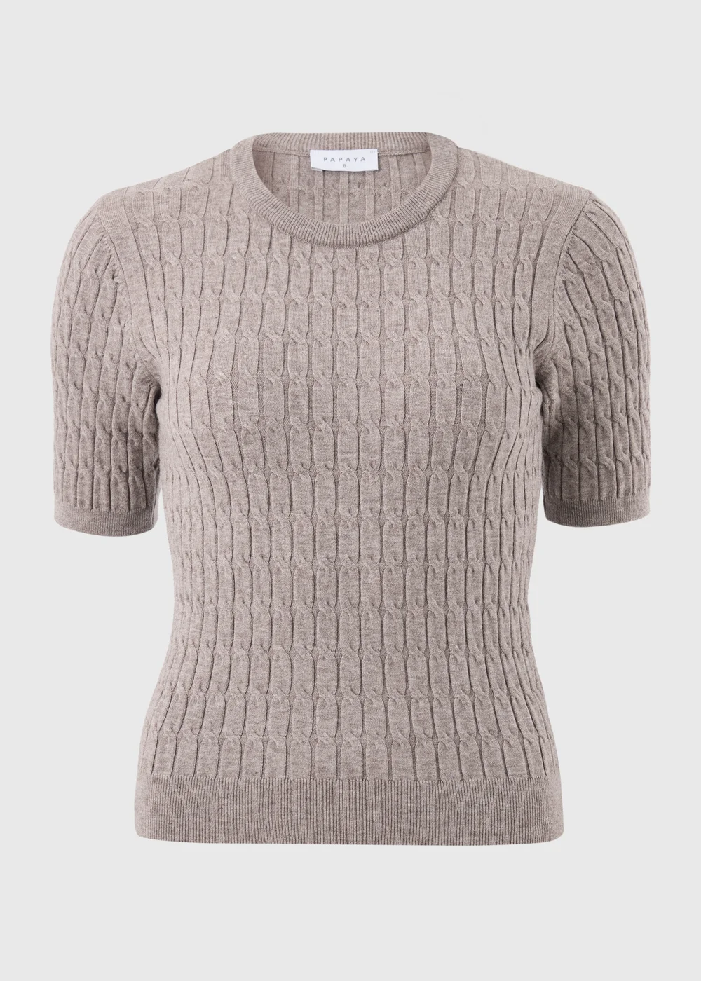Mocha Short Sleeve Baby Cable Jumper - 8 Image 2
