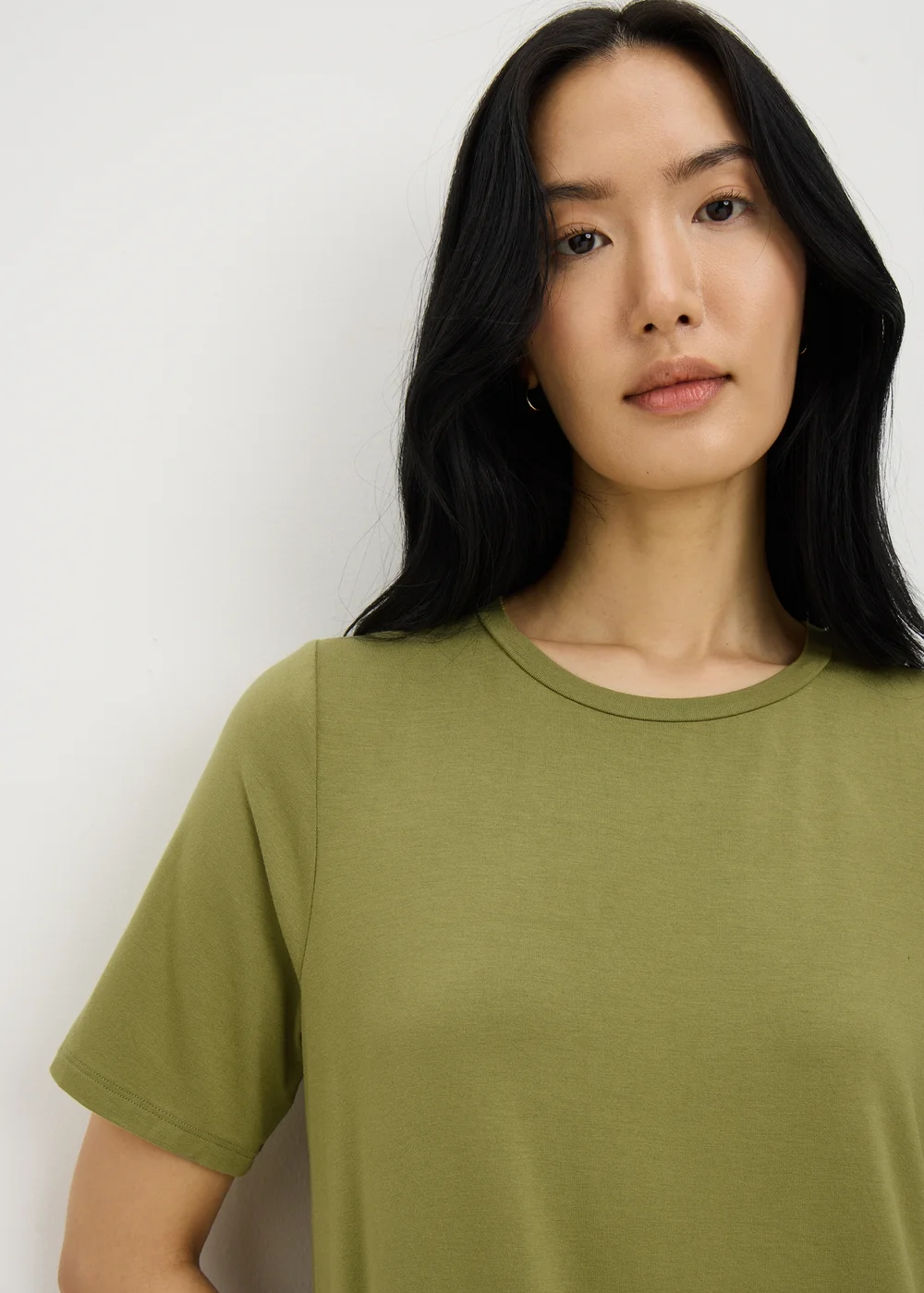 Khaki T-Shirt Midi Dress - 12 Image 3
