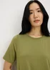 Khaki T-Shirt Midi Dress - 12 Image 3