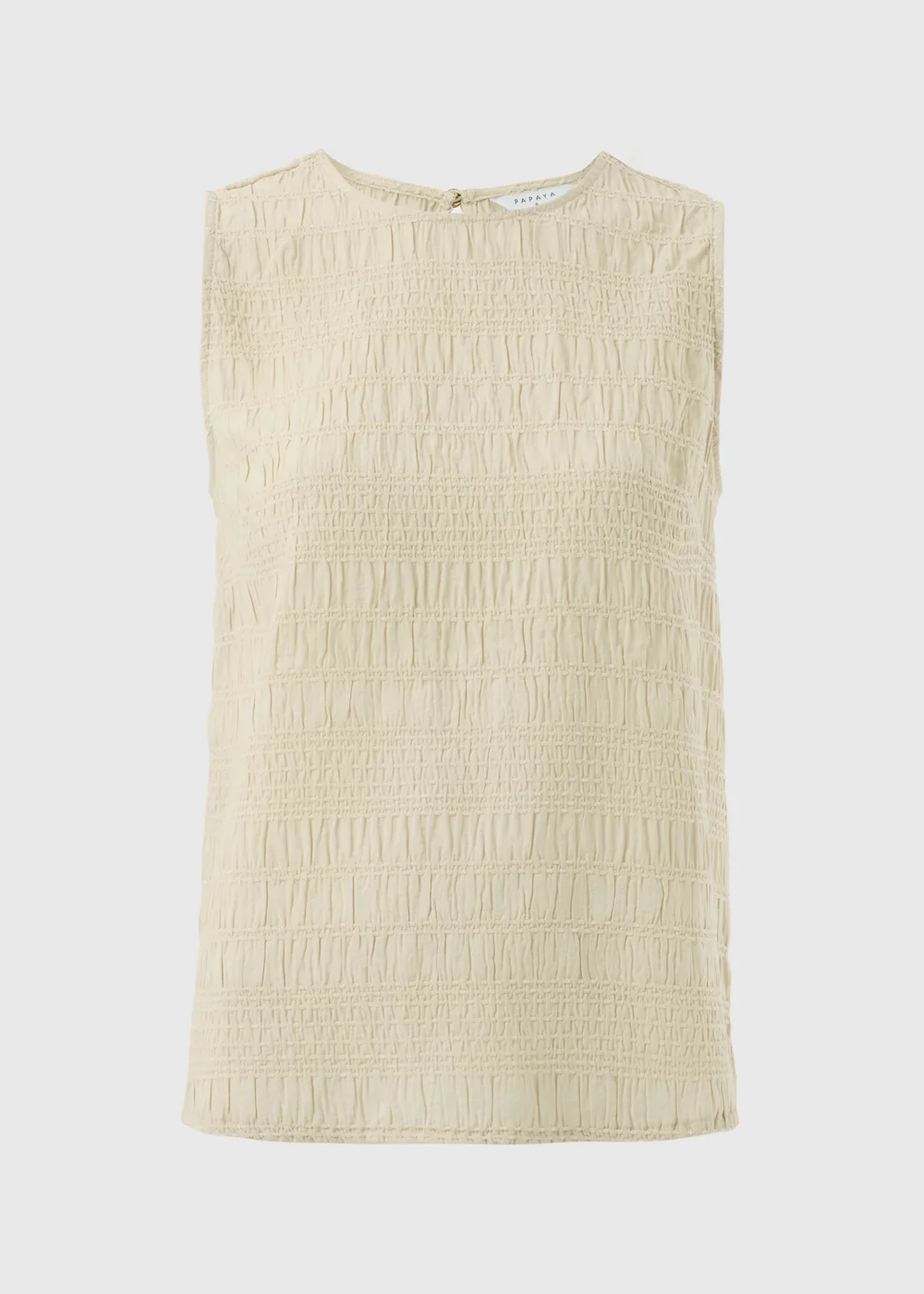 Cream Stitch Detail Co Ord Vest Top - 8 Image 1