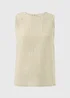 Cream Stitch Detail Co Ord Vest Top - 8 Image 1