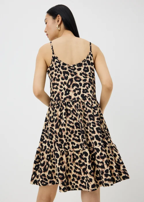 Brown Leopard Crinkle Cami Tiered Mini Dress - 28 Image 2
