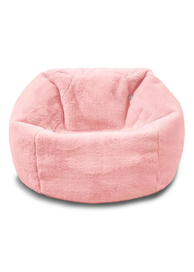 rucomfy Faux Fur Kids Slouchbag Dusky Pink Beanbag