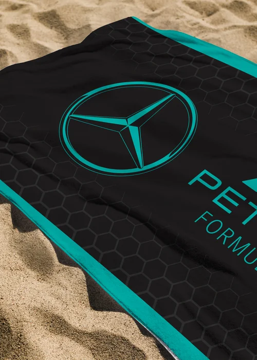 Mercedes Lines Black Towel - 75 X 150 Image 1