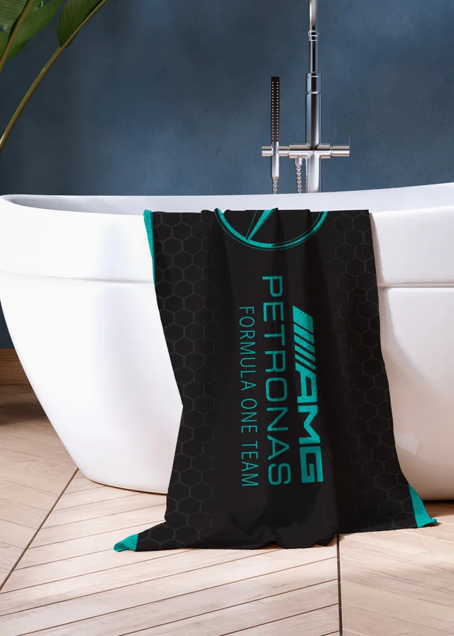 Mercedes Lines Black Towel