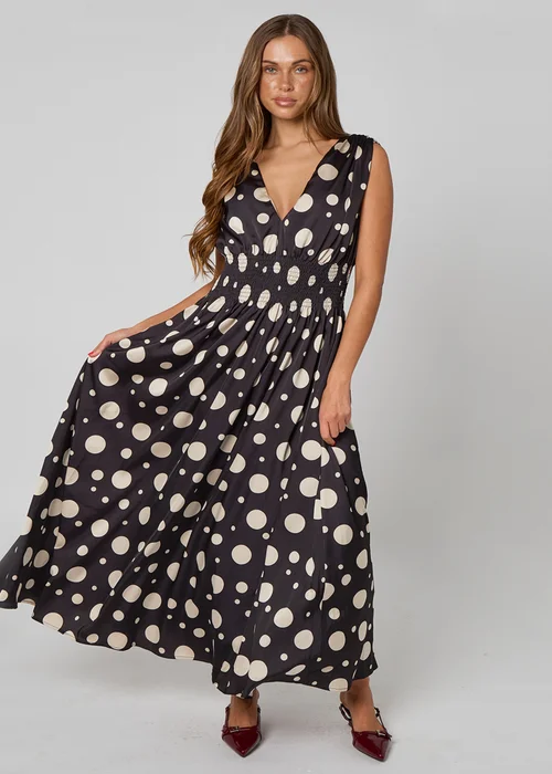Urban Bliss Black Spot Elasticated Maxi dress - 8 Image 1