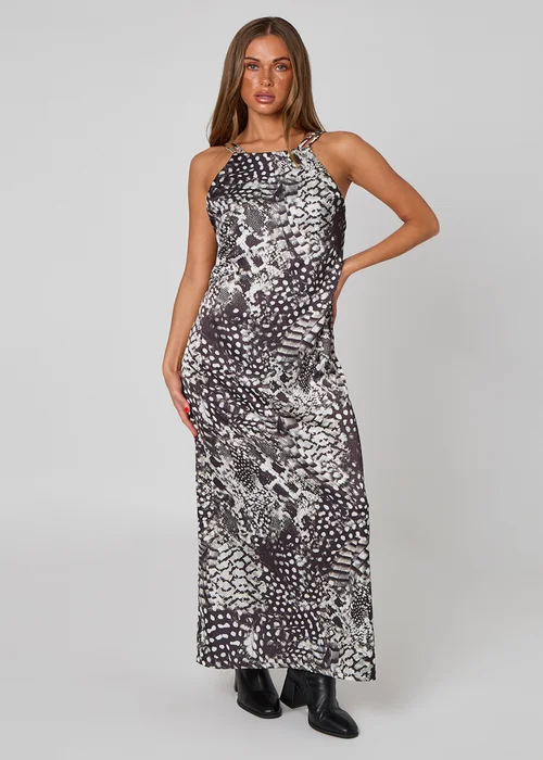 Urban Bliss Black High Neck Animal Dress - 8 Image 3