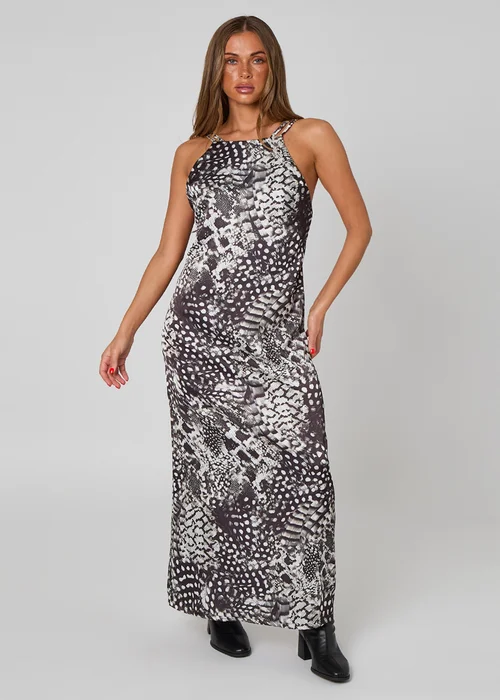 Urban Bliss Black High Neck Animal Dress - 8 Image 1