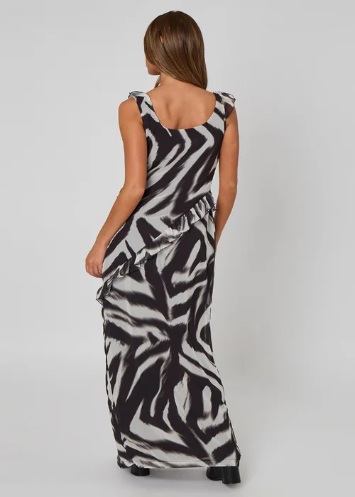 Urban Bliss Black Zebra Ruffle Maxi Dress - 12 Image 4