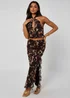 Urban Bliss Brown Ruffle Detail Split Maxi Skirt - Size 10 Image 1