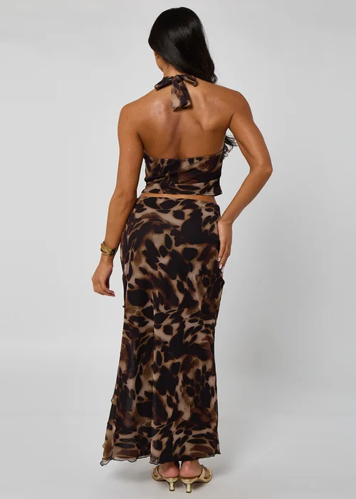 Urban Bliss Brown Ruffle Detail Split Maxi Skirt - Size 10 Image 4