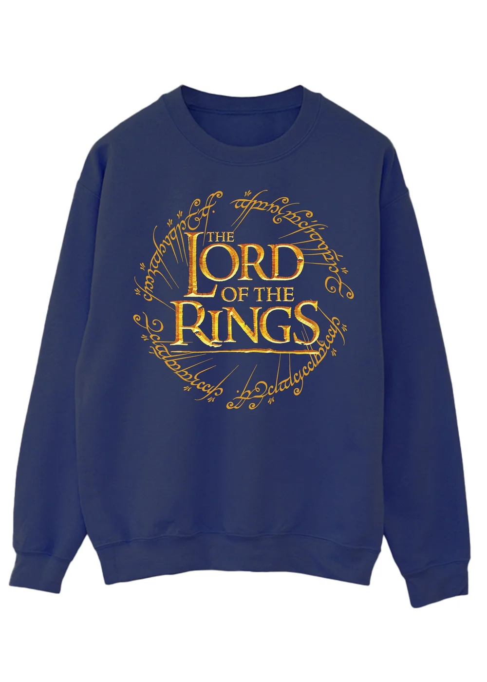 Lord Of The Rings Logo Navy Graphic Sweatshirt - S Image 1
