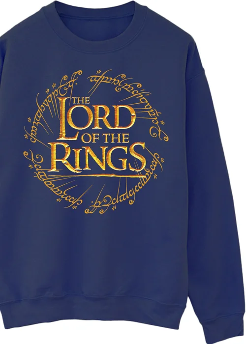 Lord Of The Rings Logo Navy Graphic Sweatshirt - S Image 2