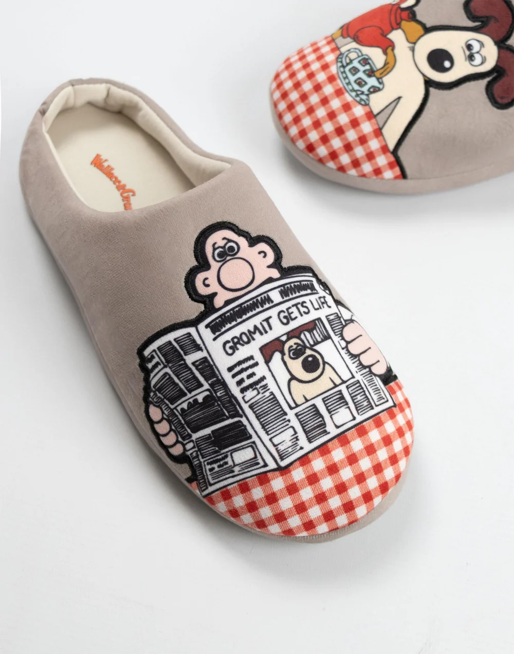 Wallace & Gromit Adult Grey Mule Slippers - 3-4 Image 5