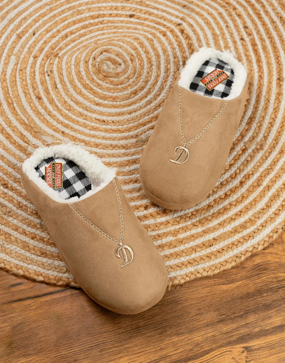 Only Fools & Horses Adult Tan Mule Slippers - 9-10 Image 2