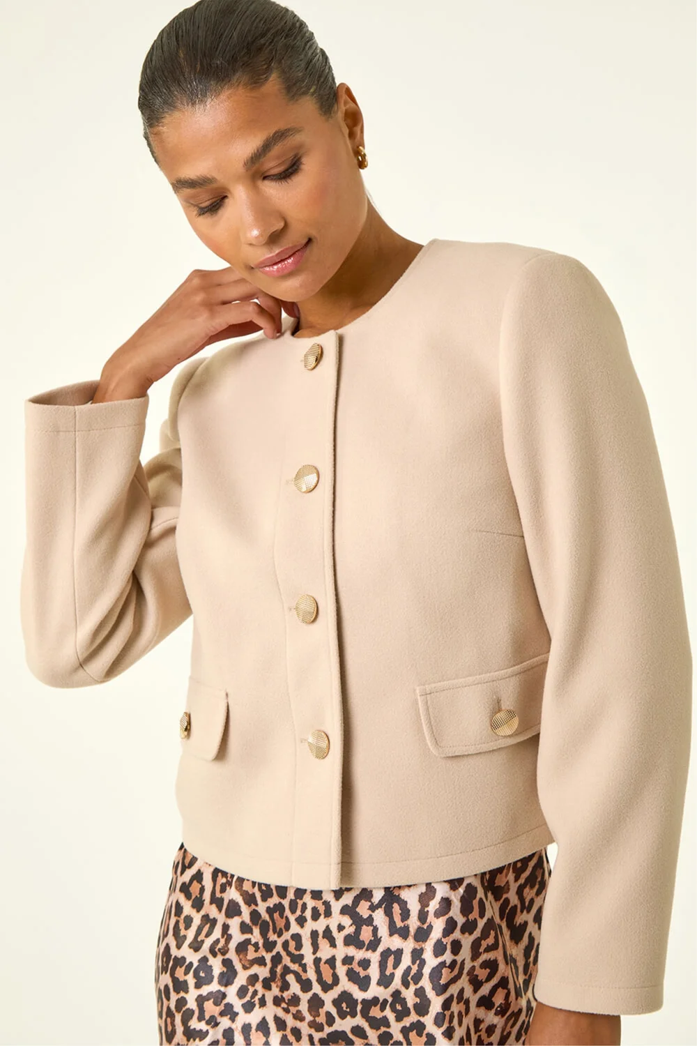 Roman Natural Buttoned Pocket Jacket - 18 Image 4
