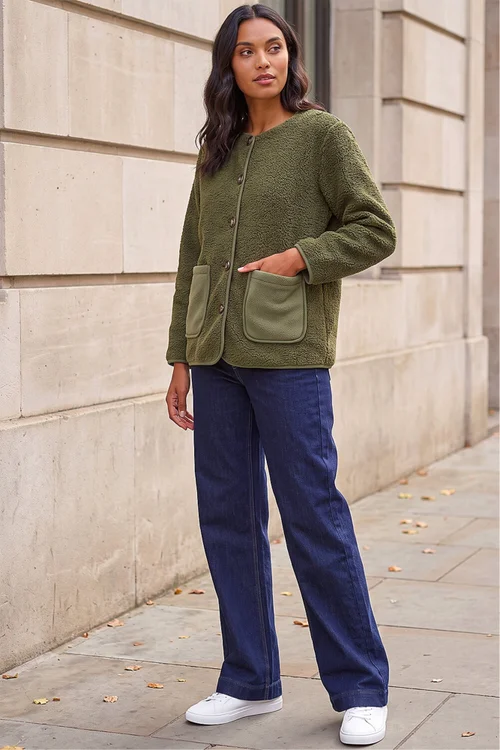 Roman Khaki Fleece Pocket Front Jacket - 12 Image 3