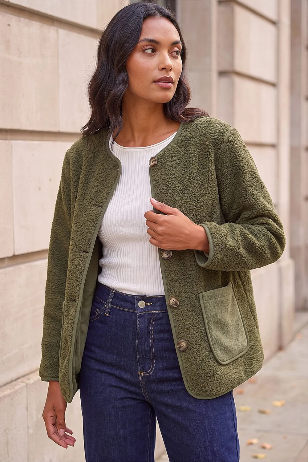 Roman Khaki Fleece Pocket Front Jacket - 12 Image 1
