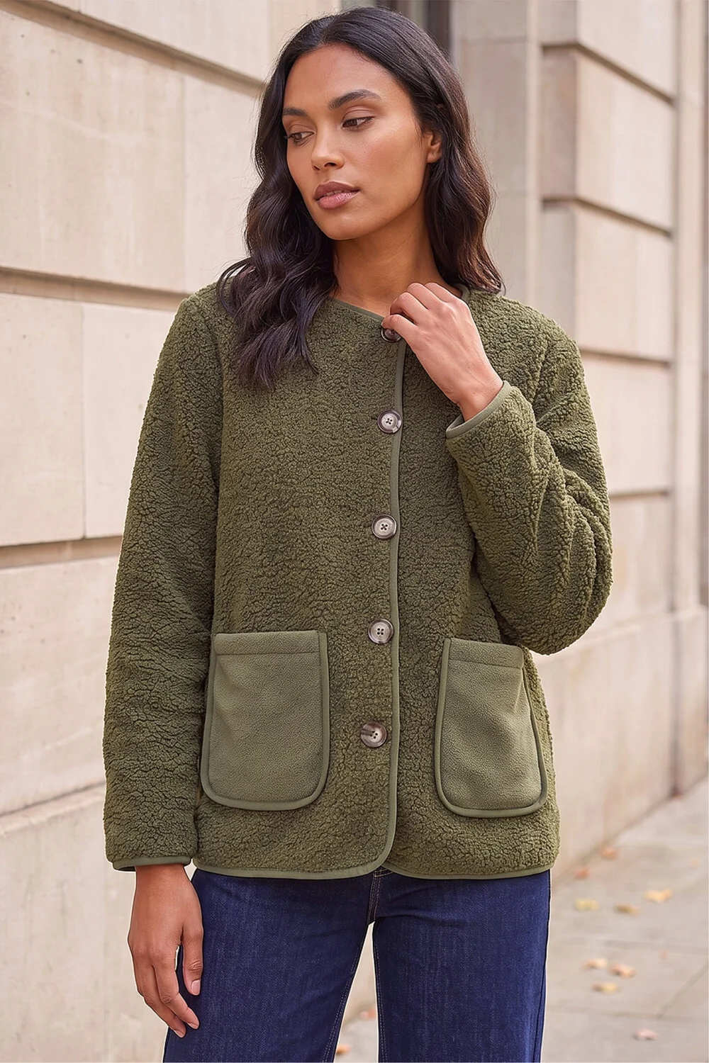 Roman Khaki Fleece Pocket Front Jacket - 12 Image 2