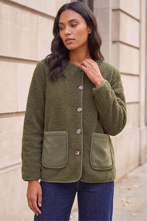 Roman Khaki Fleece Pocket Front Jacket - 12 Image 2