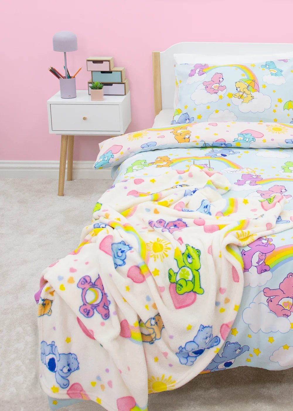Care Bears Sunny Multicolour Fleece Blanket - 100 x 150 Image 1
