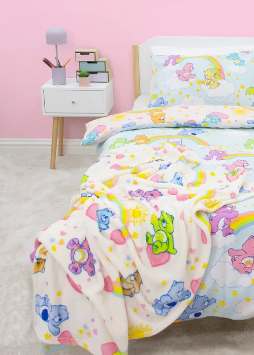 Care Bears Sunny Multicolour Fleece Blanket - 100 x 150 Image 1