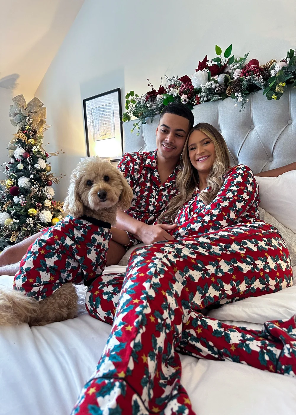 My Christmas Pyjamas Red Mistletoe & Wine Pet One-Piece Matching Pyjamas - Extra small Image 4