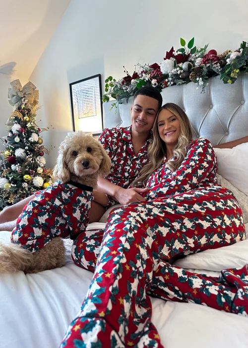 My Christmas Pyjamas Red Mistletoe & Wine Pet One-Piece Matching Pyjamas - Extra small Image 4